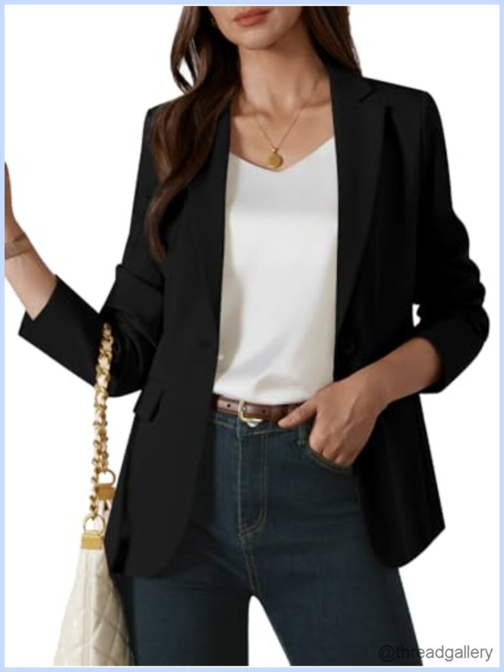 Womens Casual Blazer Long Sleeve Work Office Suit Jacket